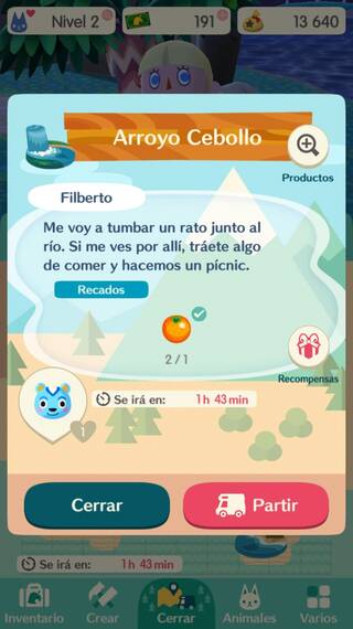 Cooldown de los recados en Animal Crossing Pocket Camp