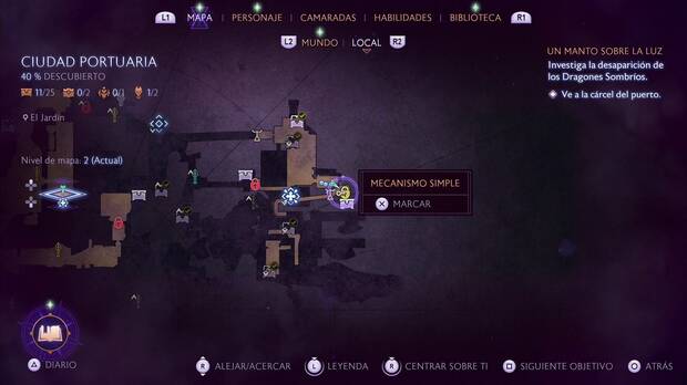 Dragon Age: The Veilguard - Completando la guardia del Velo: icono del mecanismo simple en la zona nordeste de la parte alta de la ciudad