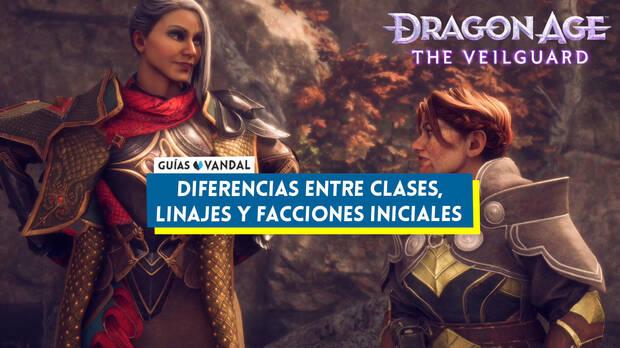 Dragon Age: The Veilguard - Portada del nodo de diferencias entre linajes, clases y facciones iniciales