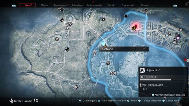 Rise of the Ronin - Localización en el mapa del Santuario #27 en Kojimachi