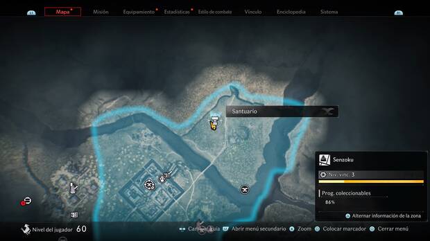Rise of the Ronin - Localización en el mapa del Santuario #36 en Senzoku