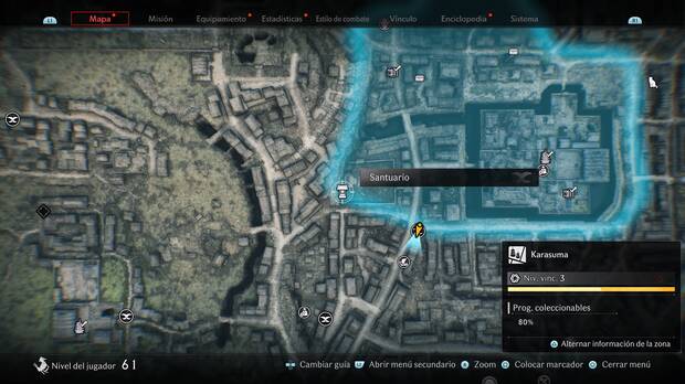 Rise of the Ronin - Localización en el mapa del Santuario #43 en Karasuma