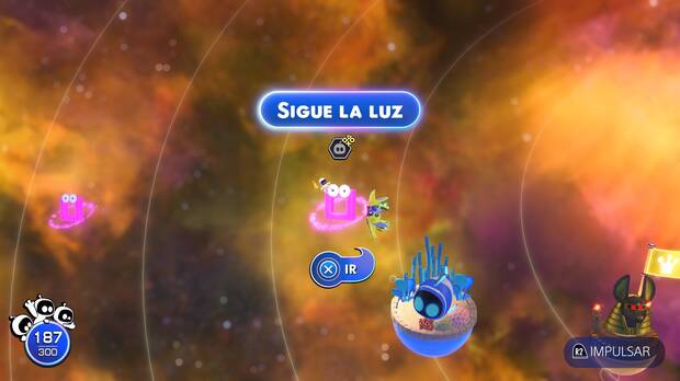 Astro Bot - Entrada del nivel Sigue la luz del Mundo 4 Cosmos Camuflado