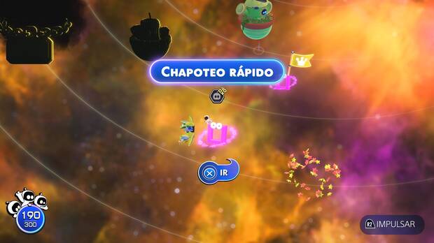 Astro Bot - Entrada del nivel Chapoteo rápido del Mundo 4 Cosmos Camuflado