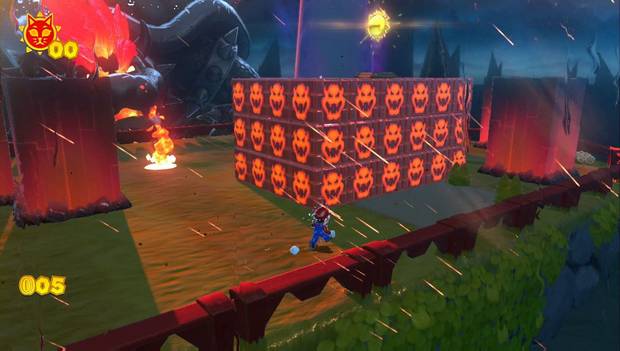 Bowser's Fury - Islote Bigotes: bloques de Bowser para llegar al Sol felino 1