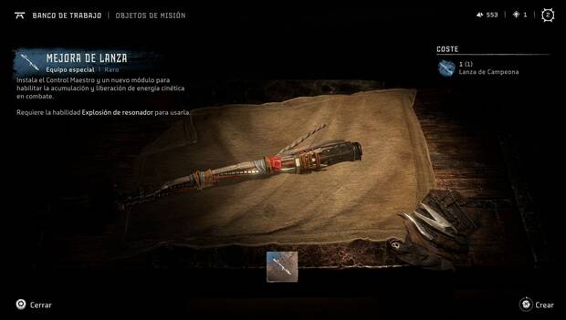 Horizon Forbidden West - La punta de la lanza: tutorial de mejoras de lanza