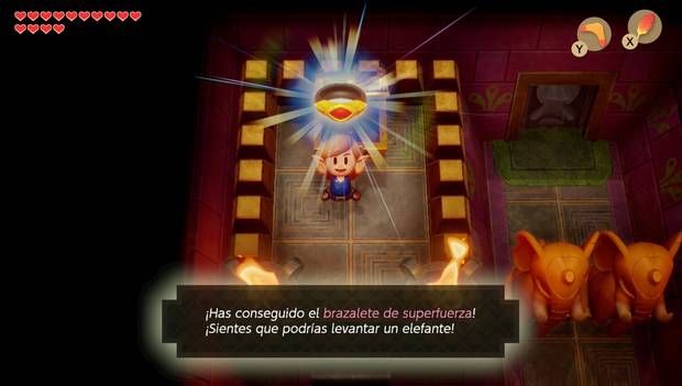 The Legend of Zelda: Link's Awakening - Templo del Rostro, brazalete de superfuerza