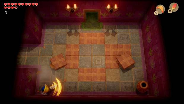 The Legend of Zelda: Link's Awakening - Templo del Rostro, sala de las baldosas voladoras