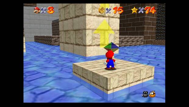 Super Mario 64 - Mundo 11: cuarto interruptor para bajar el agua