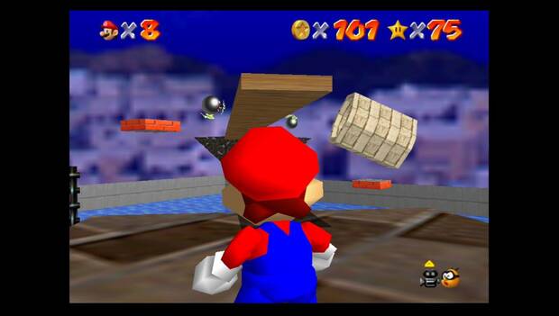 Super Mario 64 - Mundo 11: caja con la segunda estrella (estrella 2)