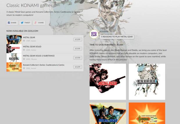 Metal Gear Solid y otros clásicos de Konami ya a la venta en PC a través de GOG Imagen 2