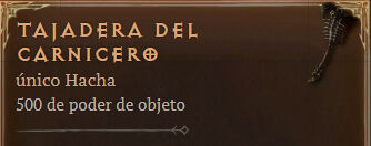 Diablo 4 - Arma única de Bárbaro Tajadera del carnicero