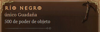 Diablo 4 - Arma única de Nigromante Río negro